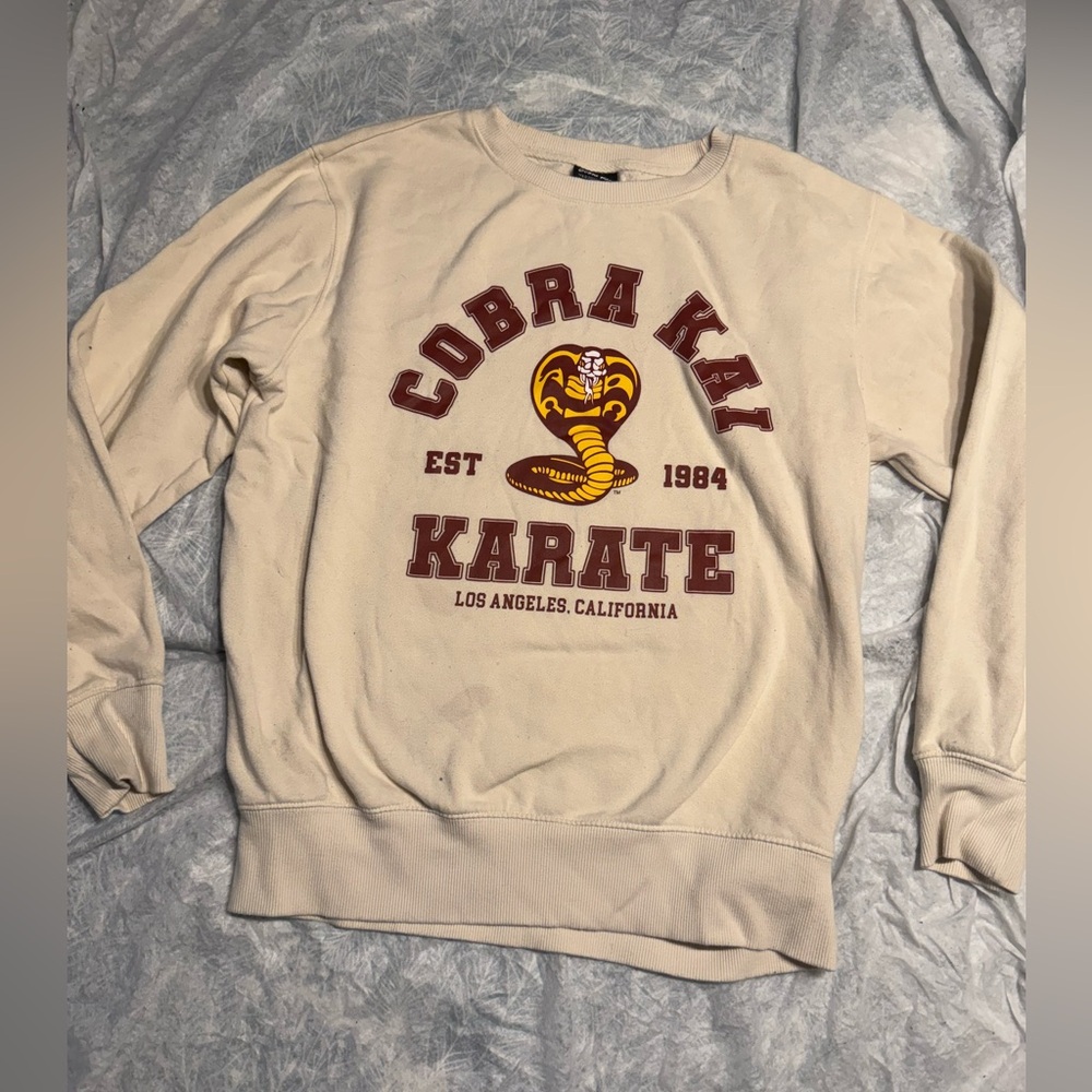 Cobra Kai Beige Crewneck Sweater